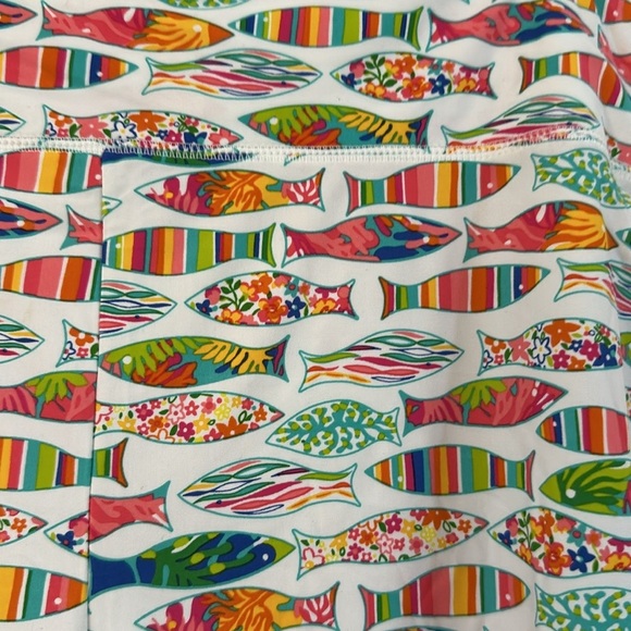 NWT Southwind Apparel Nylon & Spandex White Multi Color Wide Leg Palazzo Pants - Picture 4 of 8